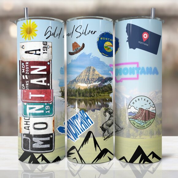 Montana Tumbler, Montana Coffee Tumbler, Montana State Cup, Montana Travel Mug - Picture 1 of 7